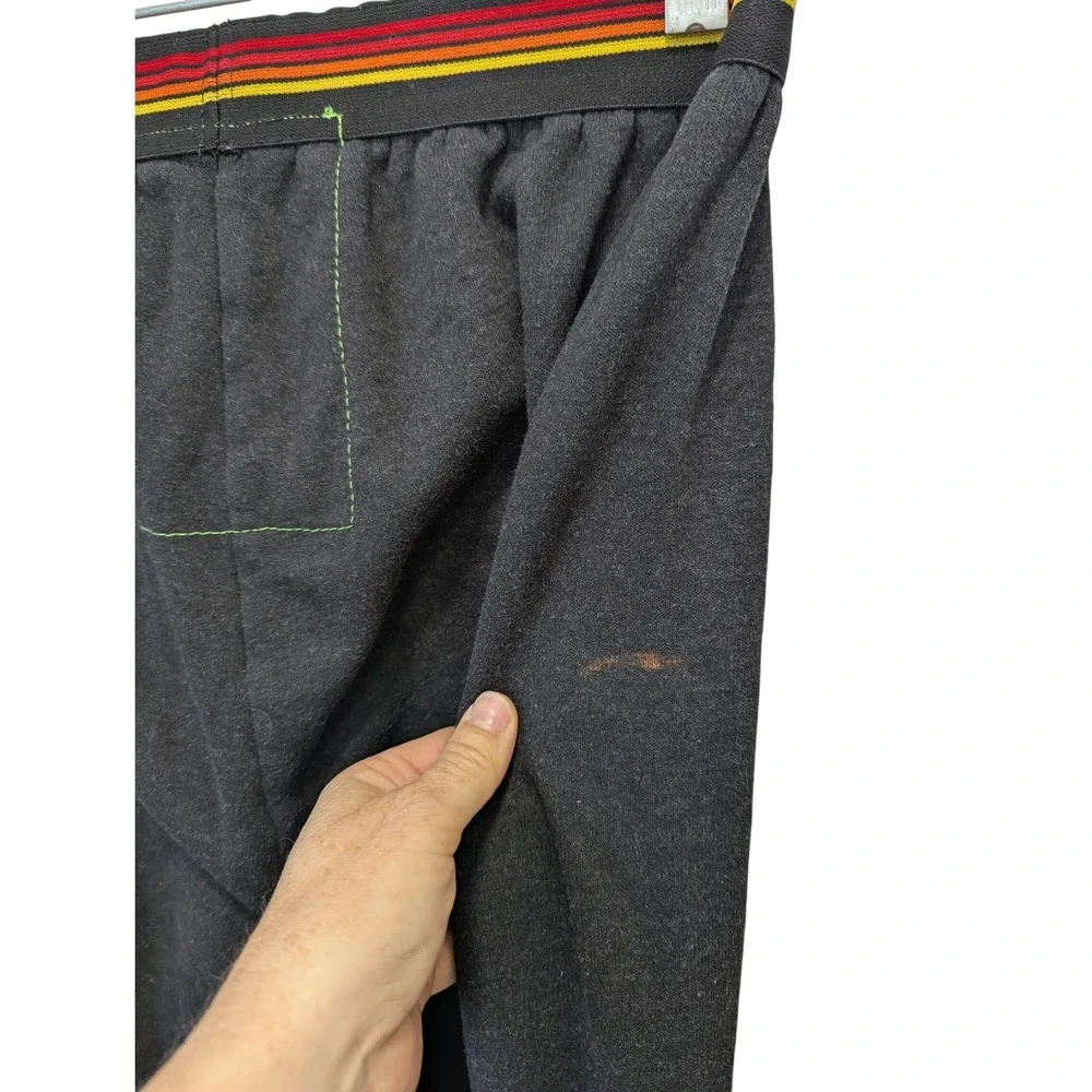 Aviator Nation Black Rainbow Striped Waistband Sweatpants Joggers XL USA Made - Picture 6 of 11